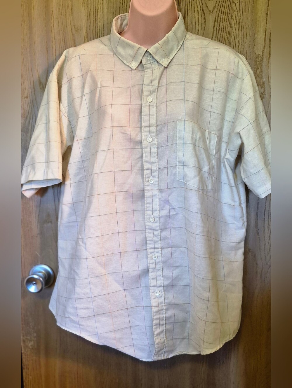 Le Tigre Short Sleeve Button Shirt Mens 17.5 L Colorful Cube  Made USA Vintage